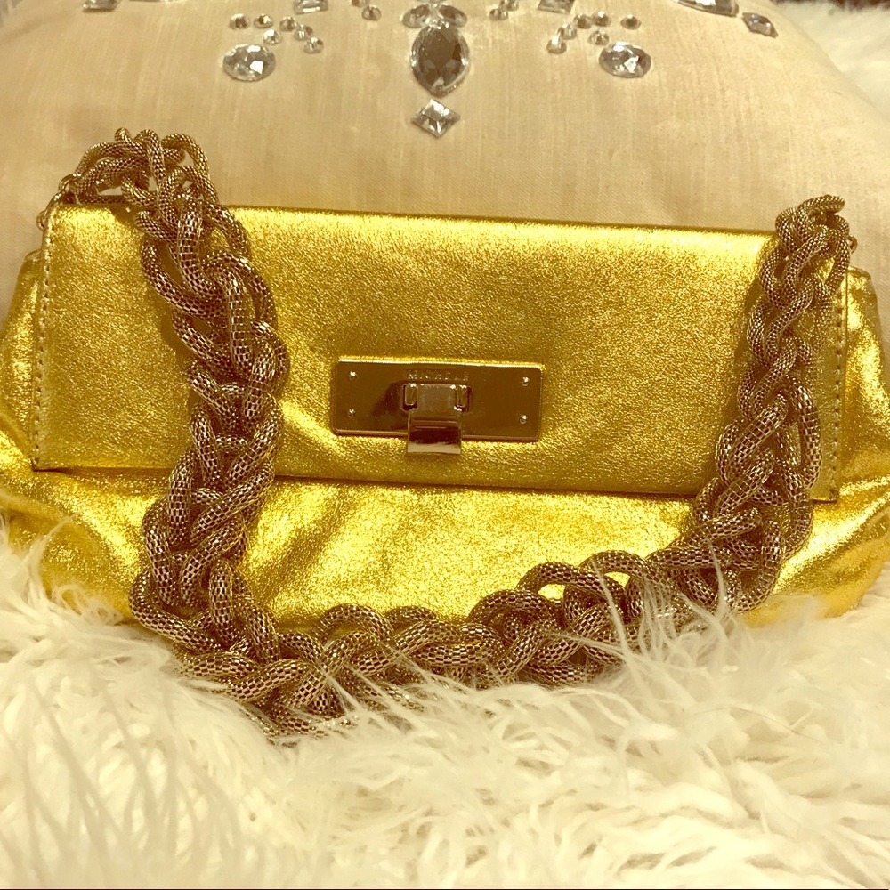 💋Gold MICHELE Bag 🌸 - Picture 1 of 8